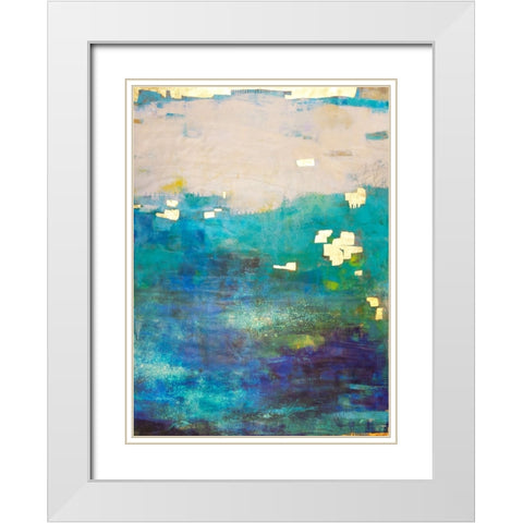 Blue Lacuna White Modern Wood Framed Art Print with Double Matting by Jachimiec, Sue