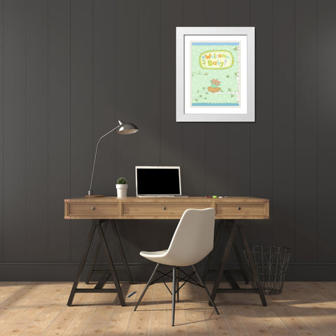 Baby Owl I White Modern Wood Framed Art Print with Double Matting by Eisner, Viv