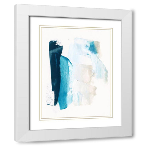 Cobalt Crush II White Modern Wood Framed Art Print with Double Matting by Borges, Victoria