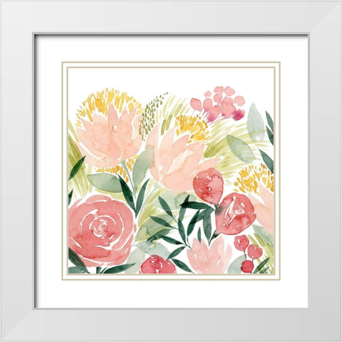 Sunkissed Posies I White Modern Wood Framed Art Print with Double Matting by Popp, Grace