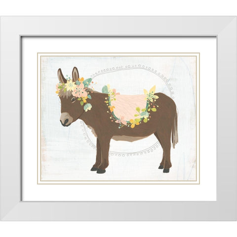 Dainty Burro I White Modern Wood Framed Art Print with Double Matting by Vess, June Erica
