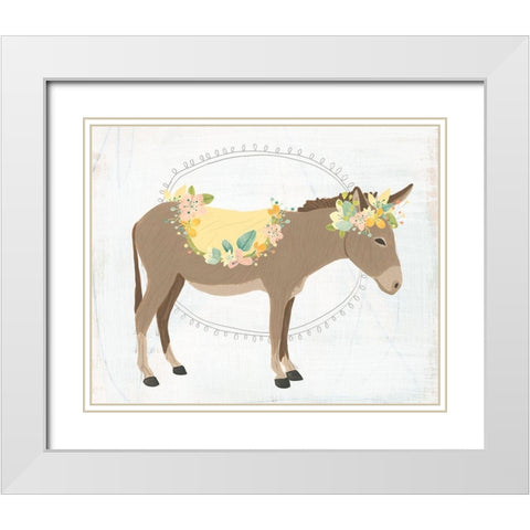 Dainty Burro II White Modern Wood Framed Art Print with Double Matting by Vess, June Erica