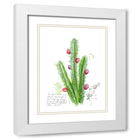 Cactus Verse II White Modern Wood Framed Art Print with Double Matting by Blixt, Ingrid