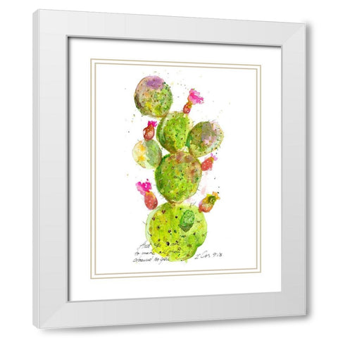 Cactus Verse III White Modern Wood Framed Art Print with Double Matting by Blixt, Ingrid