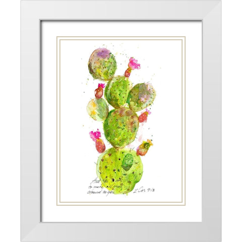 Cactus Verse III White Modern Wood Framed Art Print with Double Matting by Blixt, Ingrid