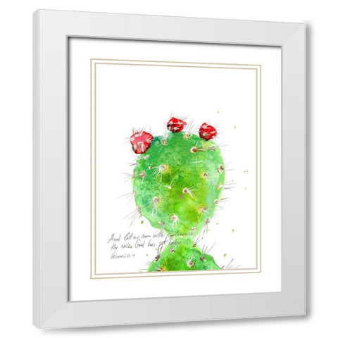 Cactus Verse IV White Modern Wood Framed Art Print with Double Matting by Blixt, Ingrid