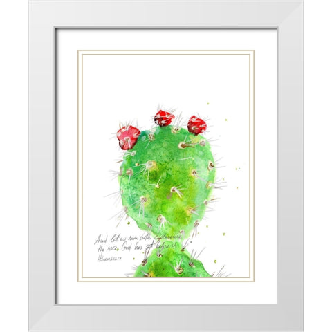 Cactus Verse IV White Modern Wood Framed Art Print with Double Matting by Blixt, Ingrid
