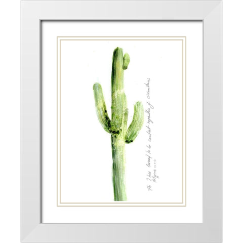 Cactus Verse V White Modern Wood Framed Art Print with Double Matting by Blixt, Ingrid