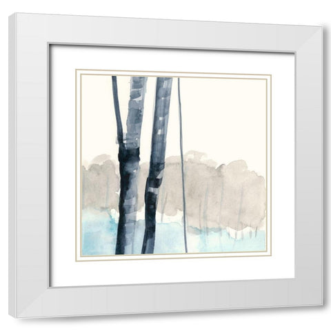 Birchline Grid VI White Modern Wood Framed Art Print with Double Matting by Goldberger, Jennifer