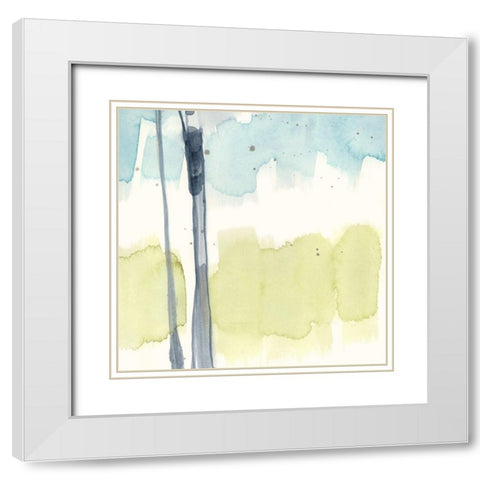 Birchline Grid VIII White Modern Wood Framed Art Print with Double Matting by Goldberger, Jennifer