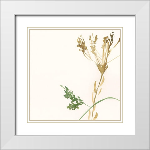 Rosey Posey I White Modern Wood Framed Art Print with Double Matting by Goldberger, Jennifer