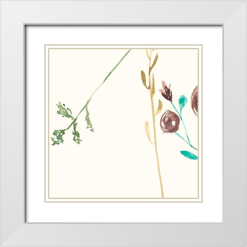 Rosey Posey IV White Modern Wood Framed Art Print with Double Matting by Goldberger, Jennifer