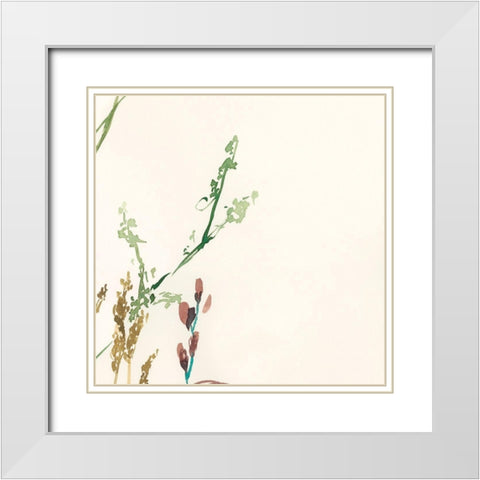 Rosey Posey VI White Modern Wood Framed Art Print with Double Matting by Goldberger, Jennifer
