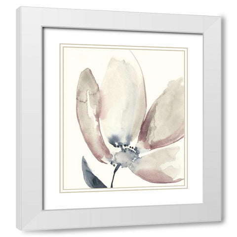 UA Fluid Petals I White Modern Wood Framed Art Print with Double Matting by Goldberger, Jennifer