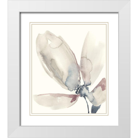 UA Fluid Petals II White Modern Wood Framed Art Print with Double Matting by Goldberger, Jennifer