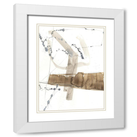 Umber Connection II White Modern Wood Framed Art Print with Double Matting by Goldberger, Jennifer