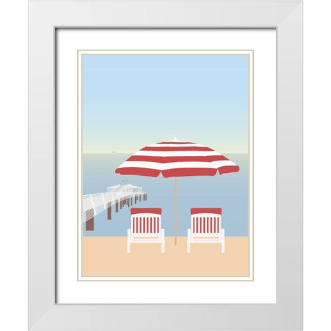 Lido di Camaiore I White Modern Wood Framed Art Print with Double Matting by Soerensen, Gurli