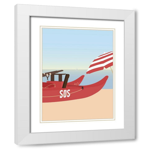 Lido di Camaiore II White Modern Wood Framed Art Print with Double Matting by Soerensen, Gurli