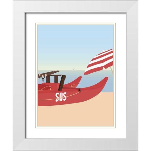 Lido di Camaiore II White Modern Wood Framed Art Print with Double Matting by Soerensen, Gurli