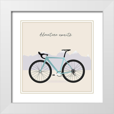 Two-Wheel Travel I White Modern Wood Framed Art Print with Double Matting by Soerensen, Gurli