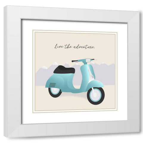 Two-Wheel Travel II White Modern Wood Framed Art Print with Double Matting by Soerensen, Gurli