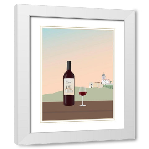 Tuscan Wine I White Modern Wood Framed Art Print with Double Matting by Soerensen, Gurli