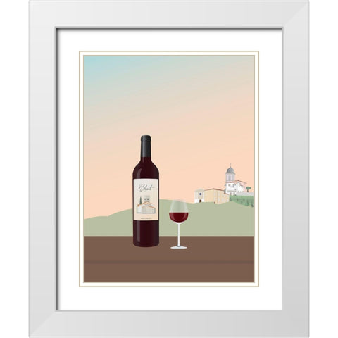 Tuscan Wine I White Modern Wood Framed Art Print with Double Matting by Soerensen, Gurli