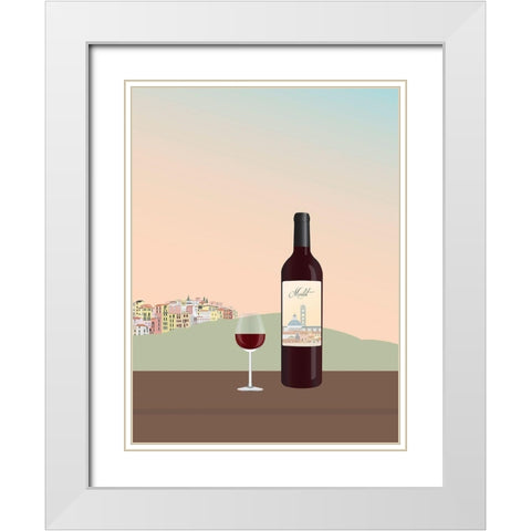 Tuscan Wine II White Modern Wood Framed Art Print with Double Matting by Soerensen, Gurli