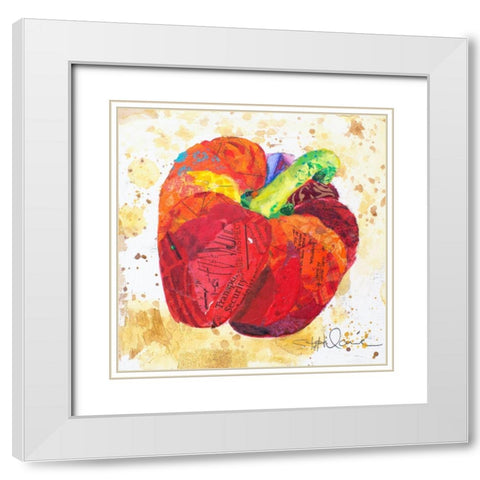 Veggie Splash IV White Modern Wood Framed Art Print with Double Matting by St. Hilaire, Elizabeth