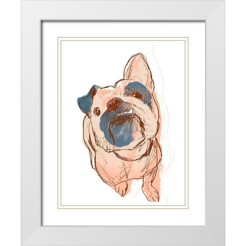 Dog Portrait--Bobo White Modern Wood Framed Art Print with Double Matting by Vess, June Erica