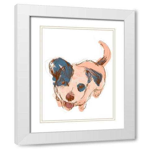 Dog Portrait--Maisie White Modern Wood Framed Art Print with Double Matting by Vess, June Erica