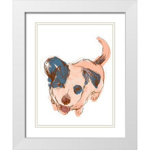 Dog Portrait--Maisie White Modern Wood Framed Art Print with Double Matting by Vess, June Erica