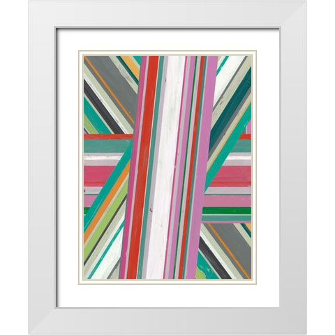 Summer Sarape I White Modern Wood Framed Art Print with Double Matting by Studio W