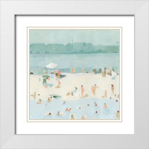 Sea Glass Sandbar I White Modern Wood Framed Art Print with Double Matting by Scarvey, Emma