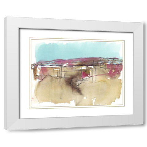 Horizon Schematic I White Modern Wood Framed Art Print with Double Matting by Goldberger, Jennifer