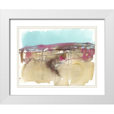 Horizon Schematic I White Modern Wood Framed Art Print with Double Matting by Goldberger, Jennifer