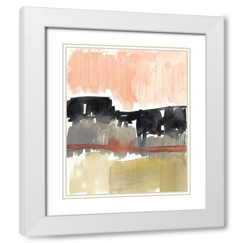 Crimson on the Horizon I White Modern Wood Framed Art Print with Double Matting by Goldberger, Jennifer