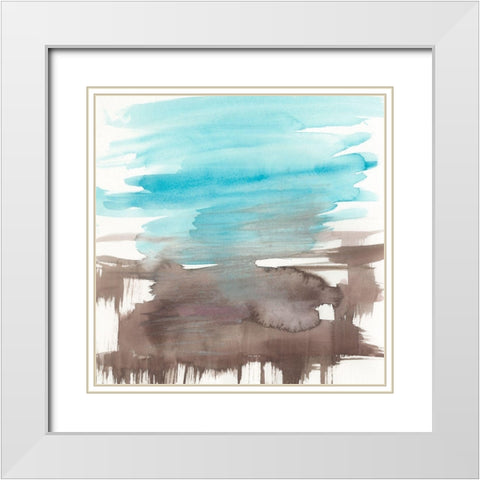 Umber Lands I White Modern Wood Framed Art Print with Double Matting by Goldberger, Jennifer