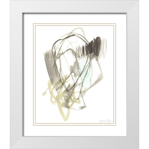 A Touch of Mint I White Modern Wood Framed Art Print with Double Matting by Goldberger, Jennifer