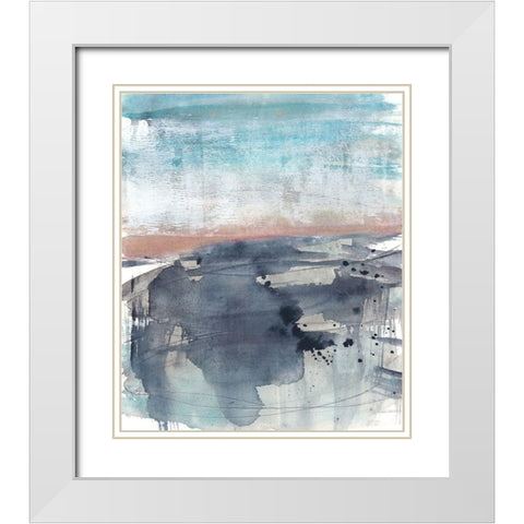 Peach on the Horizon I White Modern Wood Framed Art Print with Double Matting by Goldberger, Jennifer