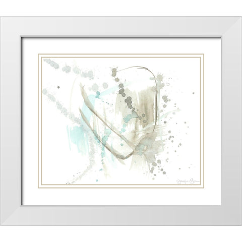 Minty Taupe II White Modern Wood Framed Art Print with Double Matting by Goldberger, Jennifer