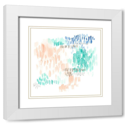 Sugar Dashes I White Modern Wood Framed Art Print with Double Matting by Goldberger, Jennifer