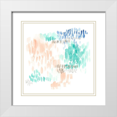 Sugar Dashes I White Modern Wood Framed Art Print with Double Matting by Goldberger, Jennifer