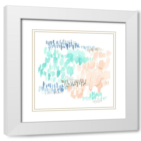 Sugar Dashes II White Modern Wood Framed Art Print with Double Matting by Goldberger, Jennifer