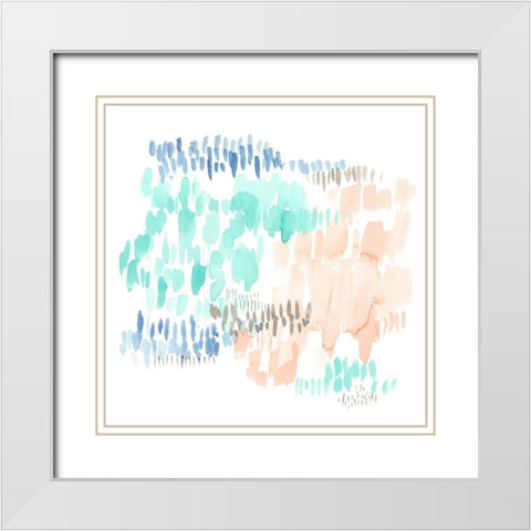 Sugar Dashes II White Modern Wood Framed Art Print with Double Matting by Goldberger, Jennifer
