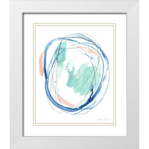 Right Round I White Modern Wood Framed Art Print with Double Matting by Goldberger, Jennifer
