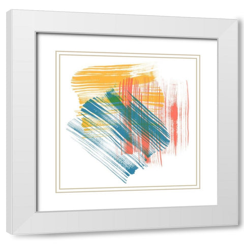 Color Swipe II White Modern Wood Framed Art Print with Double Matting by Chandler, Sharon