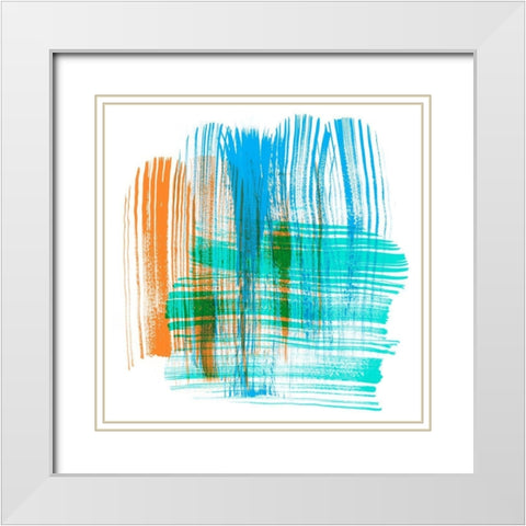Color Swipe III White Modern Wood Framed Art Print with Double Matting by Chandler, Sharon
