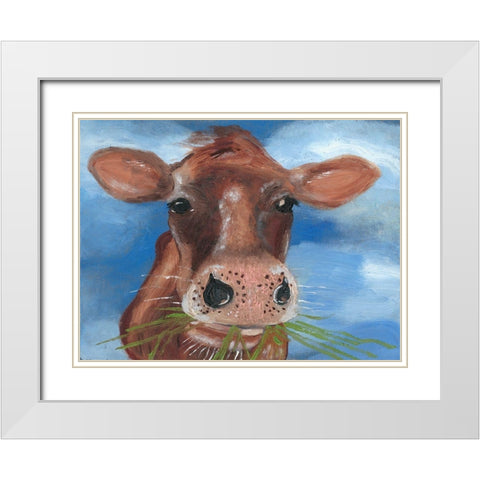 Morning Chew I White Modern Wood Framed Art Print with Double Matting by Ludwig, Alicia