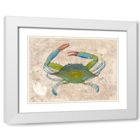 Crabulous I White Modern Wood Framed Art Print with Double Matting by Ludwig, Alicia